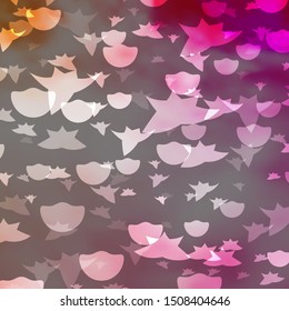 Light Pink vector pattern with circles, stars. Abstract illustration with colorful shapes of circles, stars. Design for wallpaper, fabric makers.