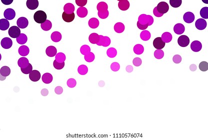 Light Pink vector pattern with colored spheres. Geometric sample of repeating circles on white background in halftone style.