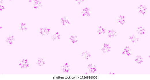 Light pink vector pattern with colored snowflakes. Abstract gradient colorful snowflakes and snow elements. New year websites pattern.