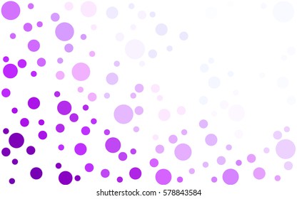 Light Pink vector pattern with colored spheres. Geometric sample of repeating circles on white background in halftone style.