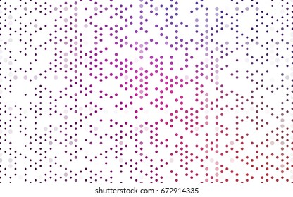 Light Pink vector pattern with colored spheres. Geometric sample of repeating circles on white background in halftone style.