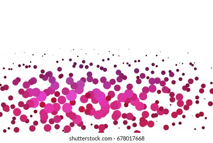 Light Pink vector pattern with colored spheres. Geometric sample of repeating circles on white background in halftone style.