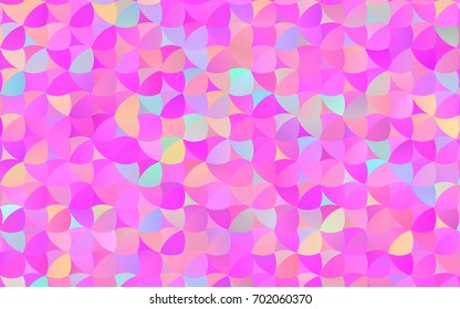 Light Pink vector pattern with colored spheres. Geometric sample of repeating circles on white background in halftone style.