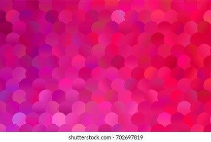 Light Pink vector pattern with colored spheres. Geometric sample of repeating circles on white background in halftone style.