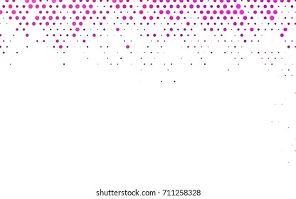 Light Pink vector pattern with colored spheres. Geometric sample of repeating circles on white background in halftone style.