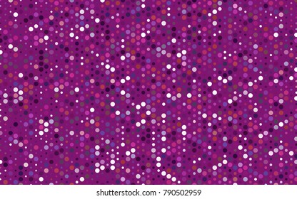Light Pink vector pattern with colored spheres. Geometric sample of repeating circles on white background in halftone style.