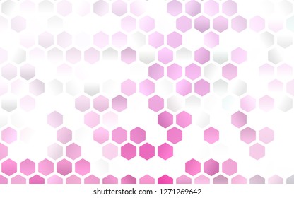 Light Pink vector pattern with colorful hexagons. White background with colorful hexagons. New design for website's poster, banner.