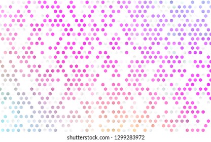 Light Pink vector pattern with colorful hexagons. Illustration with set of colorful hexagons. Pattern for ads, leaflets.