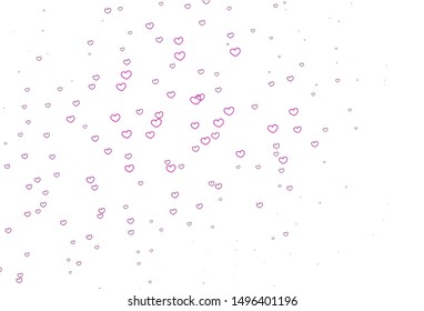 Light Pink vector pattern with colorful hearts. Glitter abstract illustration with colorful hearts in romantic style. Design for ad, poster, banner of Valentine Day.