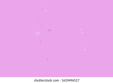 Light Pink vector pattern with colorful hearts. Beautiful abstract hearts on colorful gradient background. Design for celebrating of Valentine Day.
