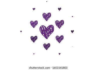 Light Pink vector pattern with colorful hearts. Smart illustration with gradient hearts in valentine style. Design for celebrating of Valentine Day.