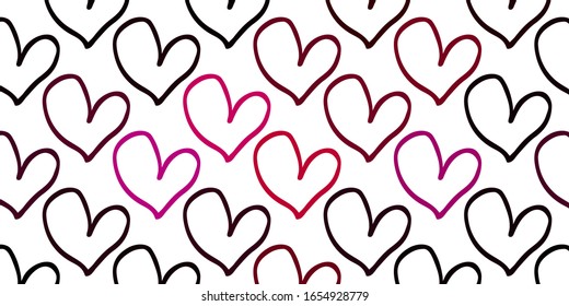 Light Pink vector pattern with colorful hearts. Illustration with hearts in love concept for valentine's day. Pattern for valentine's ad, booklets.