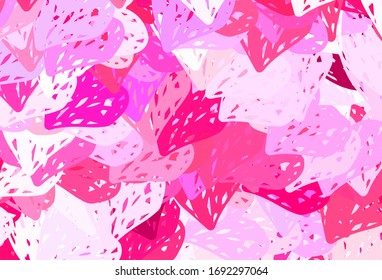 Light Pink vector pattern with colorful hearts. Decorative design with hearts in simple style . Pattern for valentine's ad, booklets.