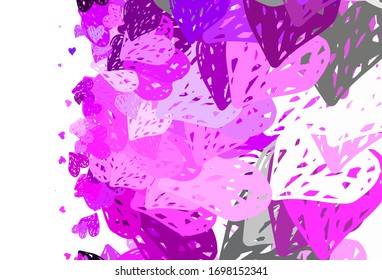 Light Pink vector pattern with colorful hearts. Smart illustration with gradient hearts in valentine style. Design for a business advert of anniversary.