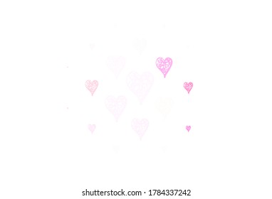 Light Pink vector pattern with colorful hearts. Smart illustration with gradient hearts in valentine style. Design for celebrating of Valentine Day.