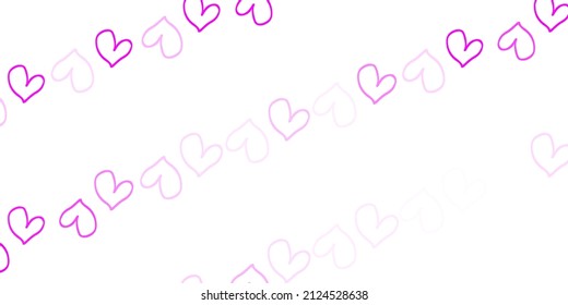 Light Pink vector pattern with colorful hearts. Glitter abstract illustration with colorful hearts in romantic style. Pattern for marriage gifts, congratulations.