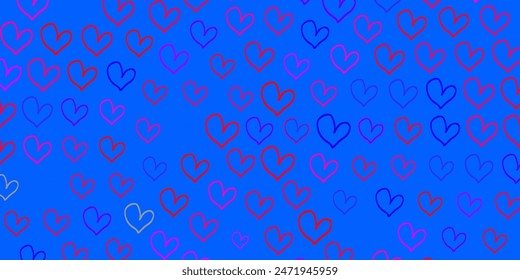 Light Pink vector pattern with colorful hearts. Simple design in abstract style with women rights activism. Design for International Women Day.