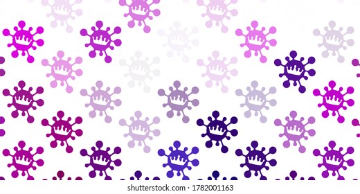 Light pink vector pattern with coronavirus elements. Abstract illustration with biological gradient shapes. Best design for quarantine events.