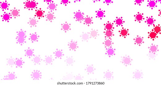 Light pink vector pattern with coronavirus elements. Abstract illustration with biological gradient shapes. Wallpaper for health protection.
