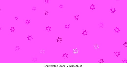 Light pink vector pattern with coronavirus elements. Colorful abstract illustration with gradient medical shapes. Wallpaper for health protection.