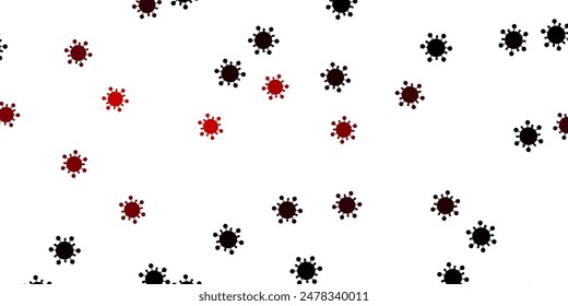 Light pink vector pattern with coronavirus elements. Simple design in abstract style with infection forms. Simple design against epidemic information.