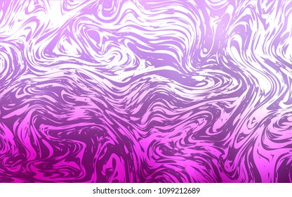 Light Pink vector pattern with curved circles. Modern gradient abstract illustration with bandy lines. Brand-new design for your ads, poster, banner.