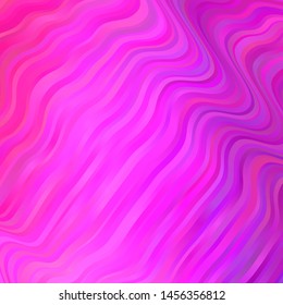 Light Pink vector pattern with curved lines. Bright sample with colorful bent lines, shapes. Pattern for commercials, ads.