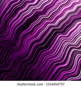 Light Pink vector pattern with curved lines. Illustration in abstract style with gradient curved.  Pattern for commercials, ads.