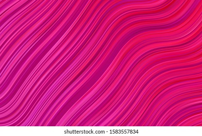 Light Pink vector pattern with curved circles. Shining crooked illustration in marble style. Textured wave pattern for backgrounds.