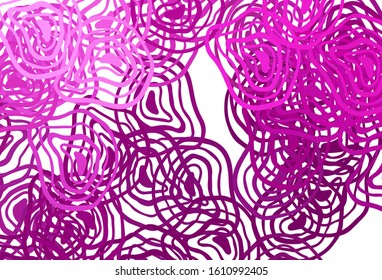 Light Pink vector pattern with curved lines. Creative illustration in halftone style with gradient. Abstract design for your web site.