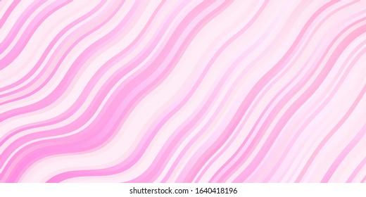 Light Pink vector pattern with curved lines. Bright sample with colorful bent lines, shapes. Best design for your posters, banners.