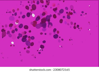 Light Pink vector pattern with curved circles. Shining crooked illustration in marble style. Textured wave pattern for backgrounds.