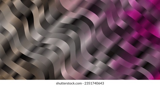 Light Pink vector pattern with curved lines. Colorful abstract illustration with gradient curves. Pattern for commercials, ads.