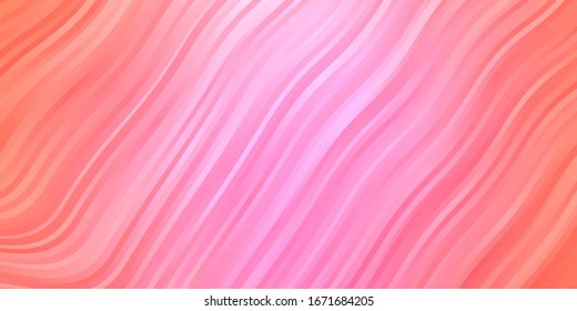 Light Pink vector pattern with curves. Colorful abstract illustration with gradient curves. Design for your business promotion.