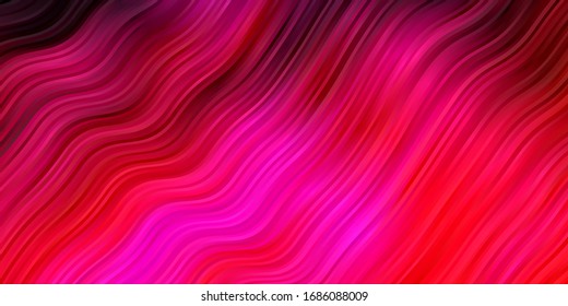 Light Pink vector pattern with curves. Colorful geometric sample with gradient curves.  Design for your business promotion.