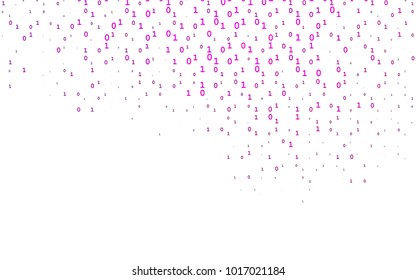 Light Pink vector pattern with Digit symbols. Colored mathematic signs with gradient on white background. Smart design for your business advert of university.