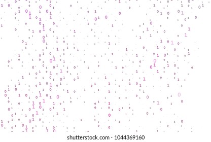 Light Pink vector pattern with Digit symbols. Abstract illustration with colored algebra signs. The pattern can be used for school, grammar websites.