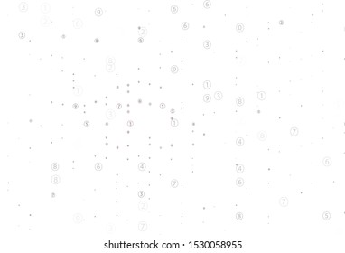Light Pink vector pattern with Digit symbols. Abstract illustration with colored algebra signs. Pattern for posters, banners of math books.