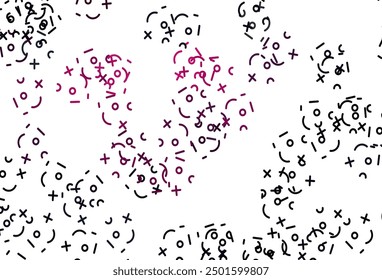 Light Pink vector pattern with Digit symbols. Shining colorful illustration with isolated Digit signs. Pattern for school, grammar websites.