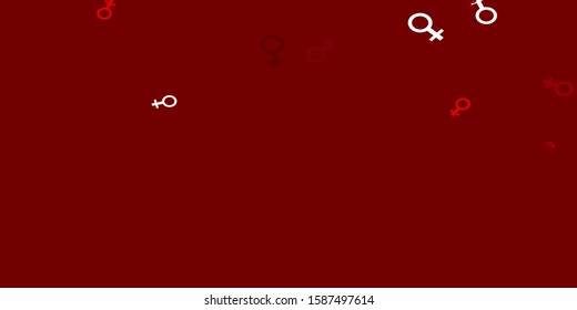 Light Pink vector pattern with feminism elements. Colorful feminism symbols with a gradient in modern style. New design for applications.