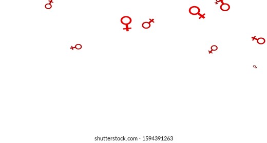 Light Pink vector pattern with feminism elements. Colorful feminism symbols with a gradient in modern style. New design for applications.