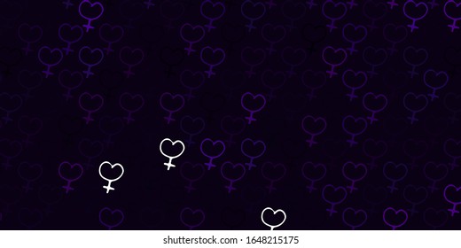 Light Pink vector pattern with feminism elements. Simple design in abstract style with women’s rights activism. Best design to show the power of women.