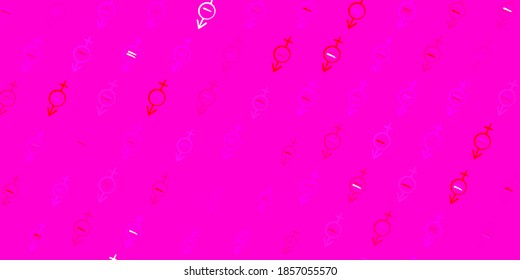 Light Pink vector pattern with feminism elements. Colorful illustration with gradient feminism shapes. Background for International Women Day.