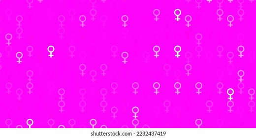 Light Pink vector pattern with feminism elements. Simple design in abstract style with women rights activism. Simple design for your web site.