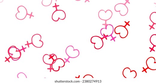 Light Pink vector pattern with feminism elements. Colorful illustration with gradient feminism shapes. Background for International Women’s Day.