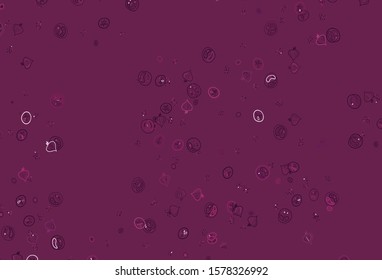 Light Pink vector pattern with fresh ingredients. Colorful decorative design of snacks in doodle style. Pattern for ad, booklets, leaflets of restaurants.