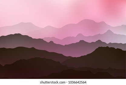 Light Pink vector pattern with lava shapes. Creative illustration in halftone mountain style with gradient. Mountain style for your business design.