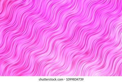 Light Pink vector pattern with lines, ovals. Shining illustration, which consist of blurred lines, circles. Marble design for your web site.