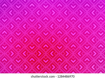 Light Pink vector pattern with lines, rectangles. Glitter abstract illustration with colorful lines, rhombuses. Smart design for your business advert.