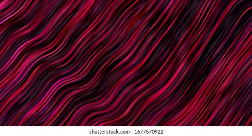 Light Pink vector pattern with lines. Colorful geometric sample with gradient curves.  Pattern for ads, commercials.